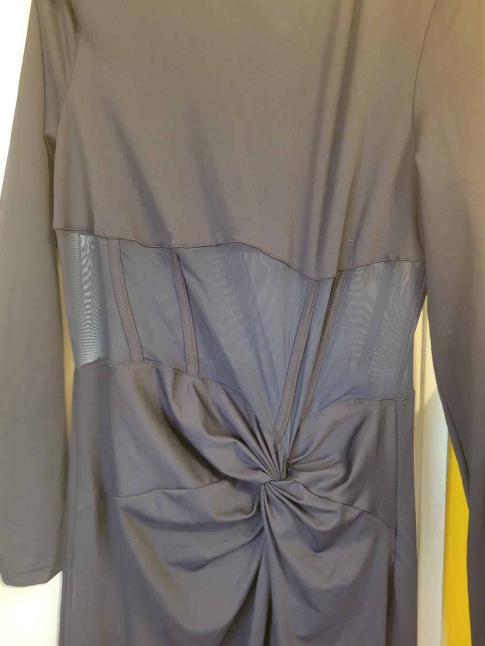 Long Sleeve Navy Twist-Front Maxi Dress - Picture 3 of 9
